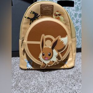 Loungefly Tan & Brown Eevee Mini Backpack with Evolutions